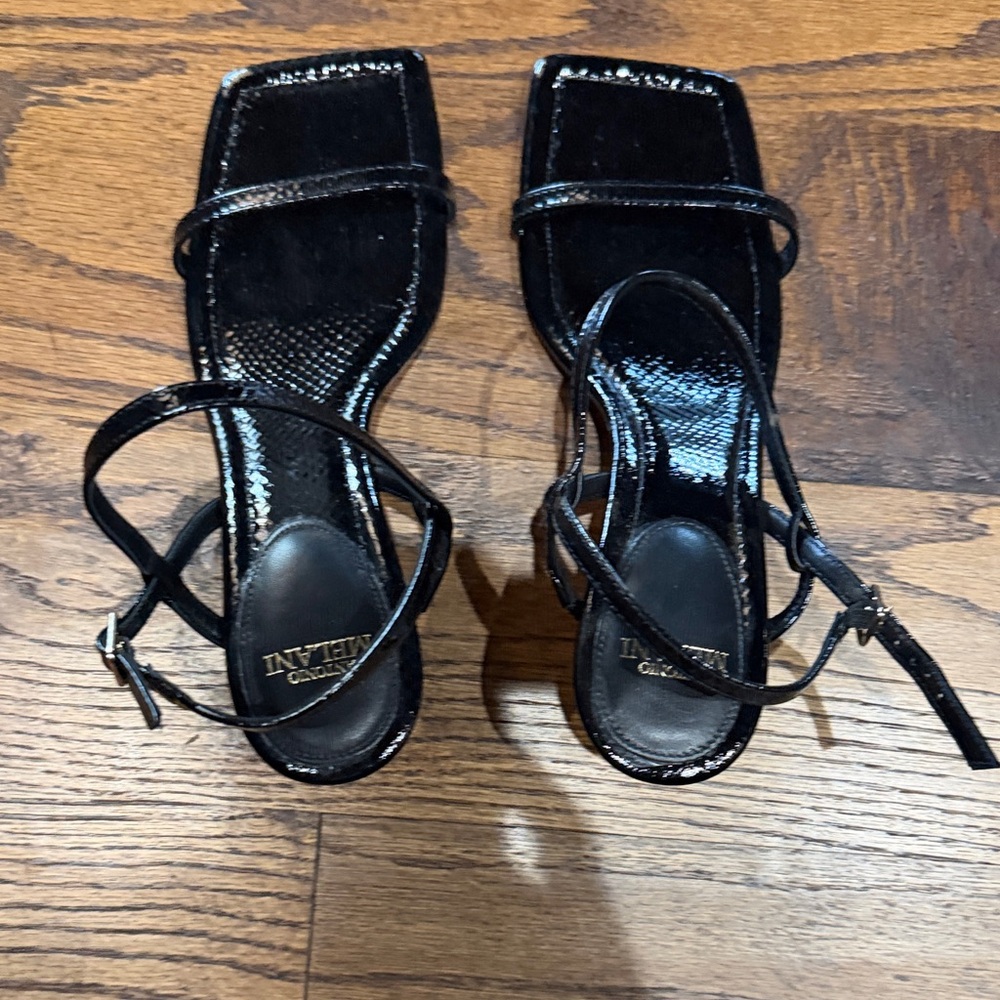 Black Strappy Sandals for Women